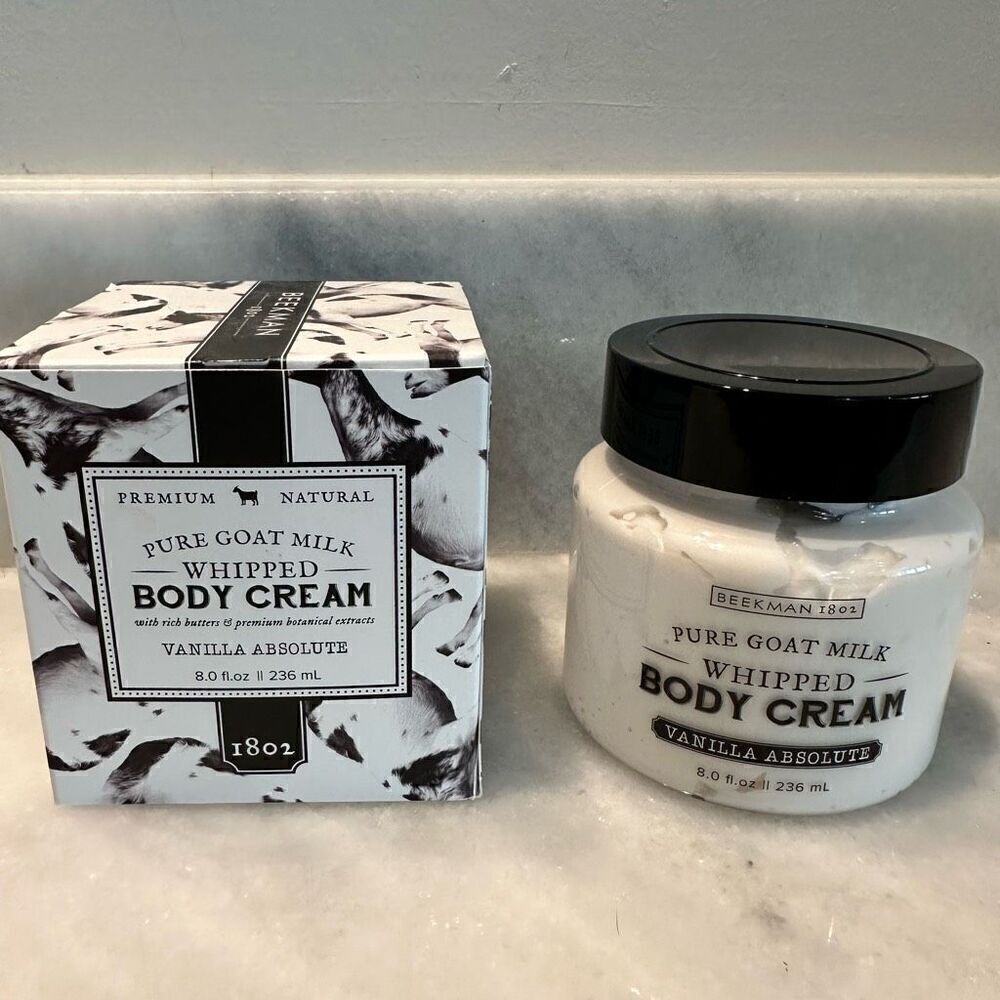 NWT Beekman 1802 Premium Natural Pure Goat Milk Whipped Body Cream 8 oz. Sealed